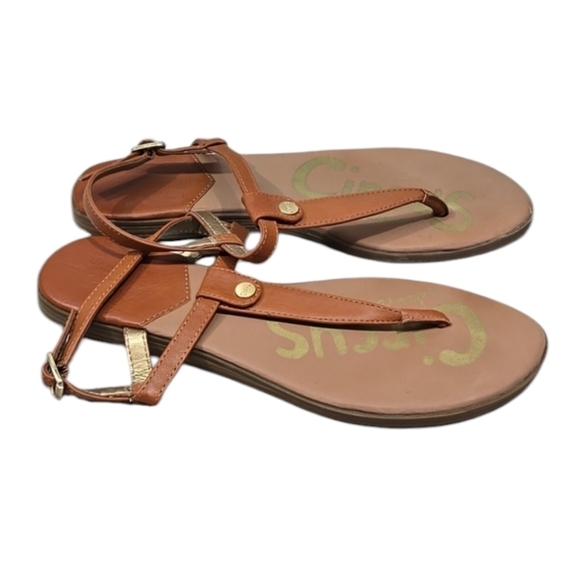 Circus By Sam Edelman Womens Cayden T strap Sandals Flats shoes sz 6.5M - Picture 1 of 11